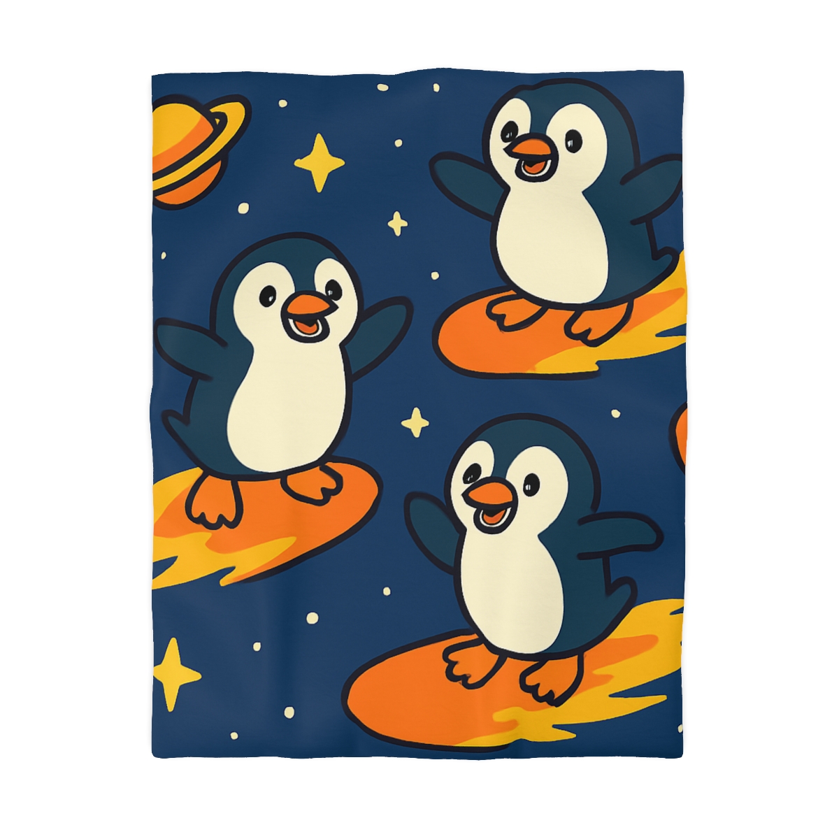 Comet Surfing Penguin Patrol trendy bedroom duvets