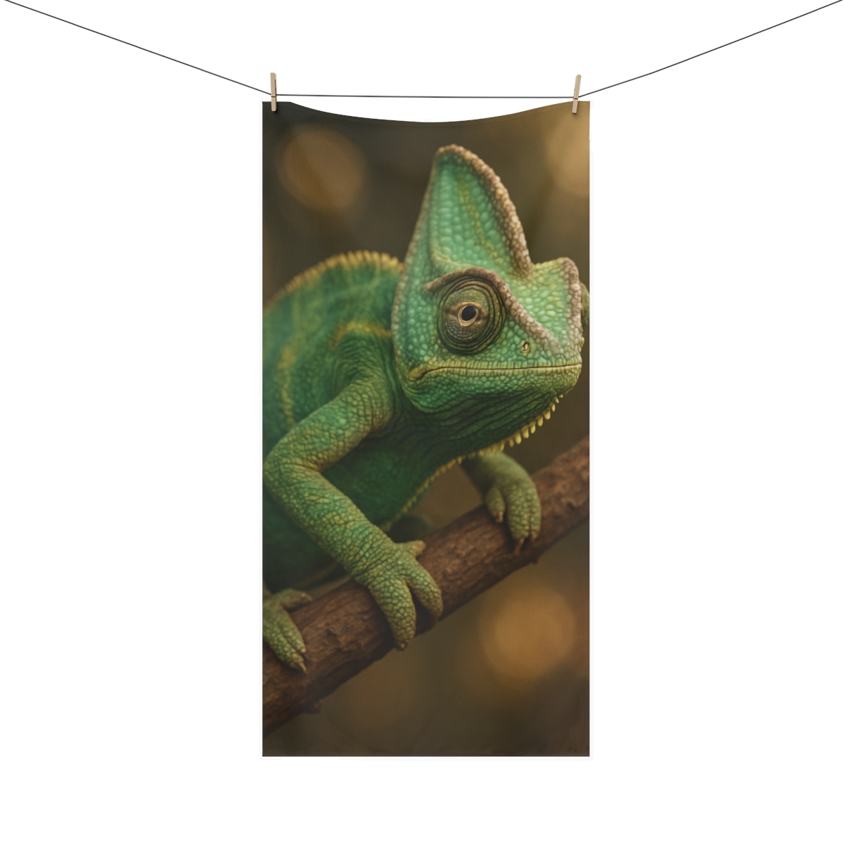 Comet Tail Veiled Chameleon designer printed towels