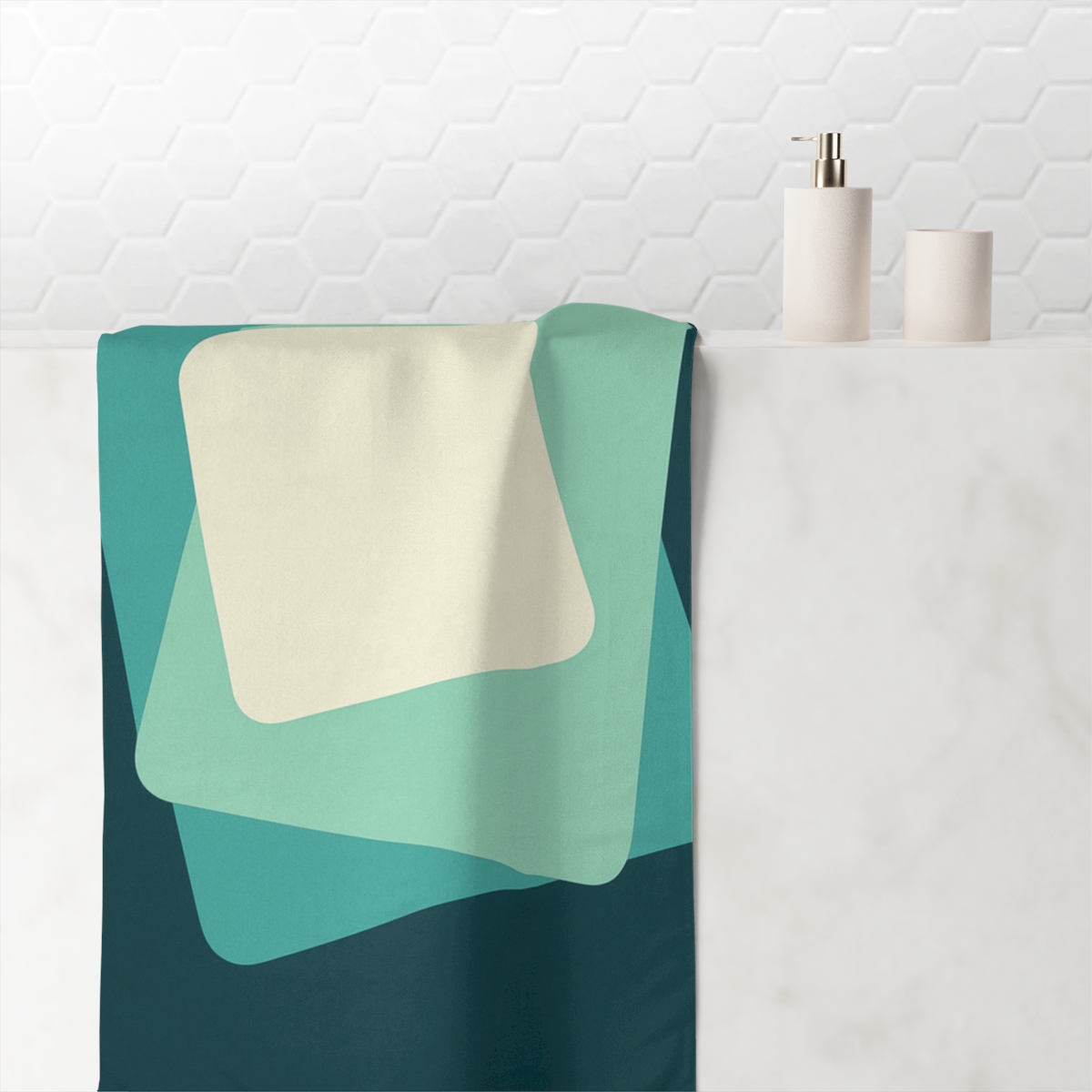 Concentric Orbit Blocks personalized bath towels