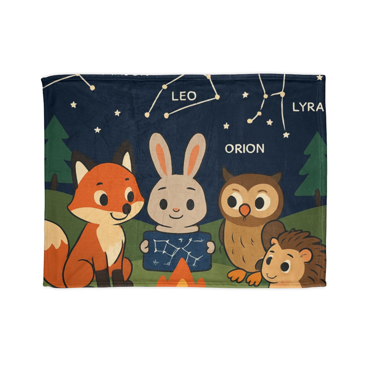 Constellation Campfire Critters stylish throw blankets