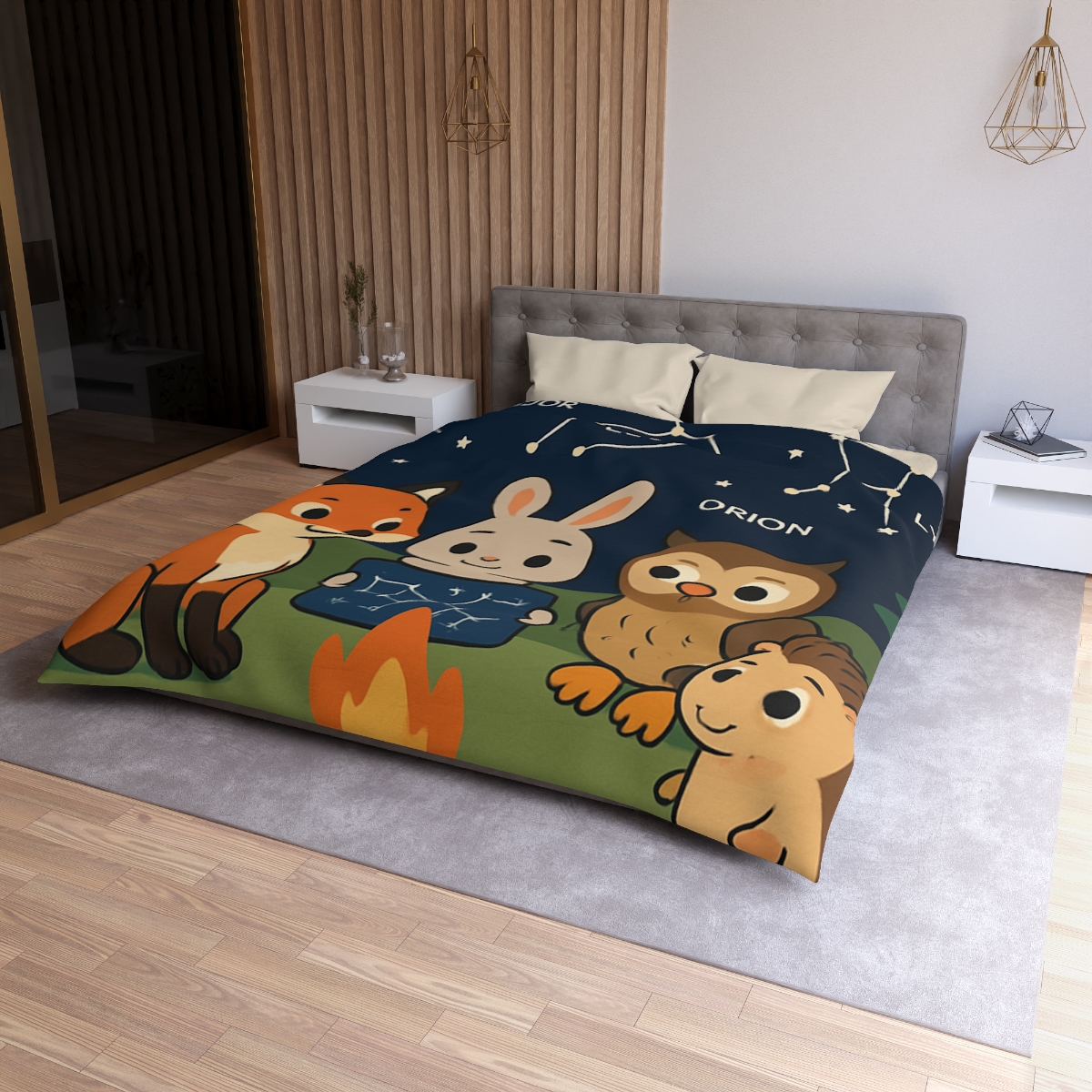 Constellation Campfire Critters custom duvets
