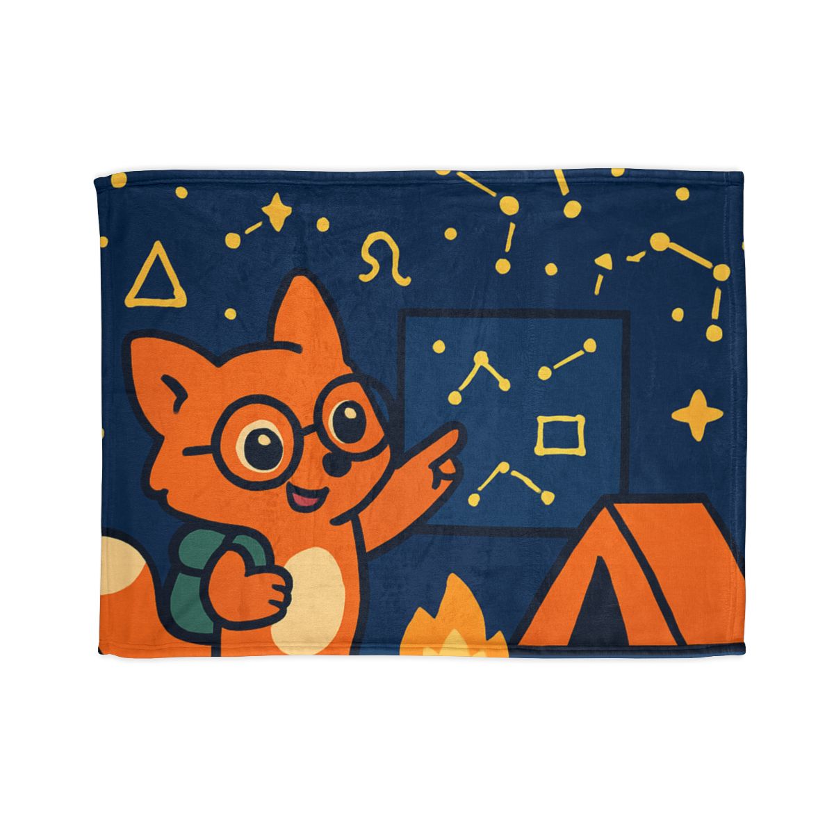 Constellation Camping With Fox Astronomer trendy patterned blankets