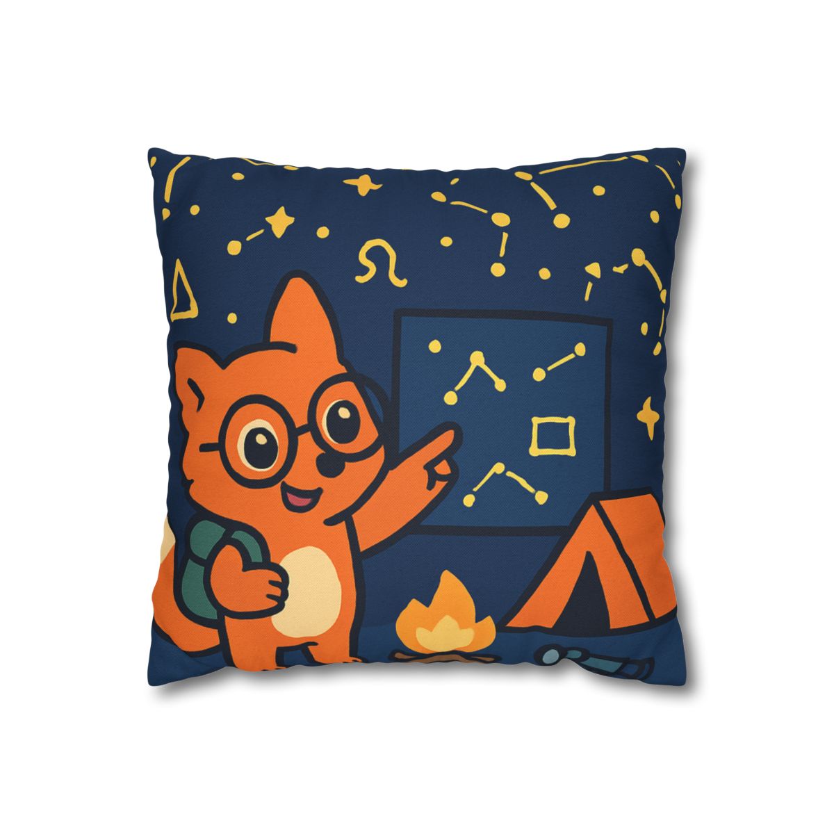 Constellation Camping With Fox Astronomer unique gift pillow cases