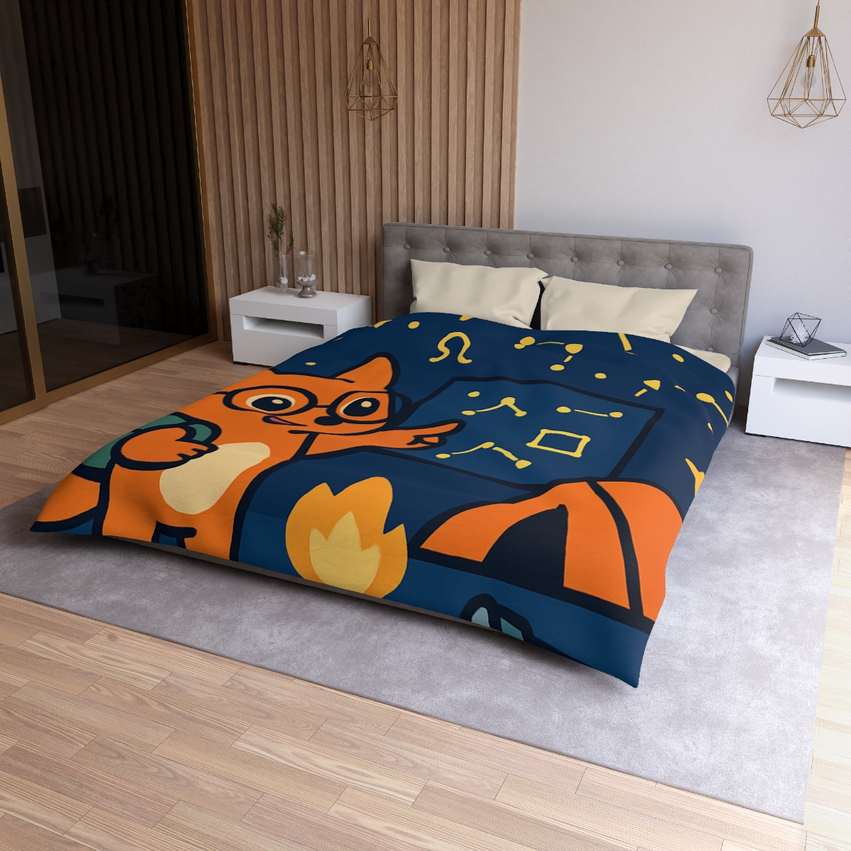 Constellation Camping With Fox Astronomer duvets for gifts