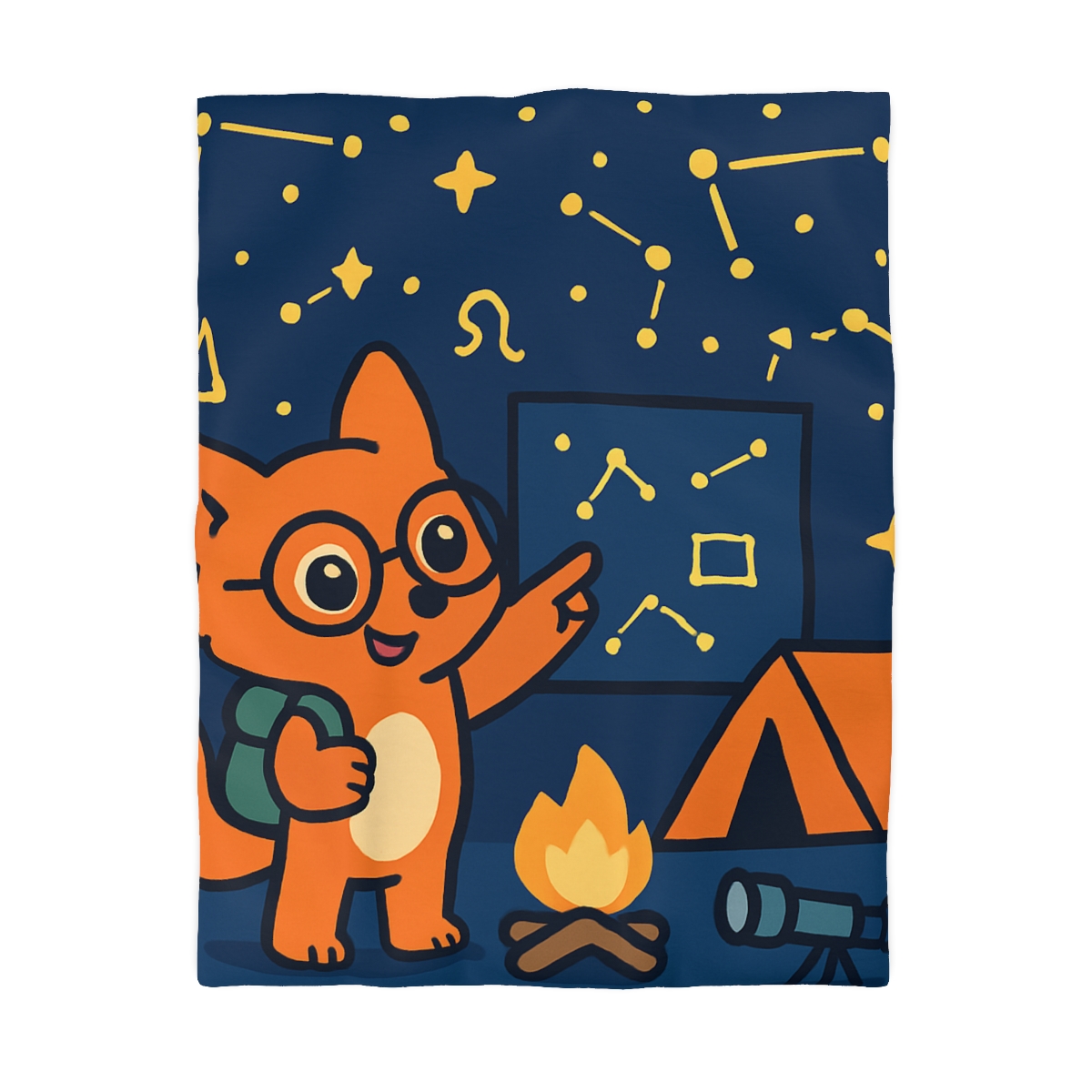 Constellation Camping With Fox Astronomer duvets for gifts