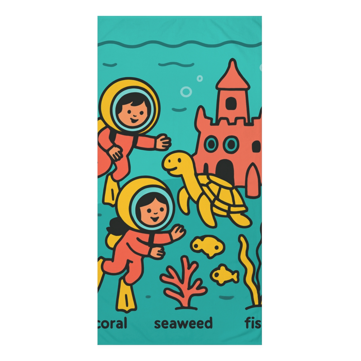 Coral Castle Of The Bubble Astronauts personalized bath towels