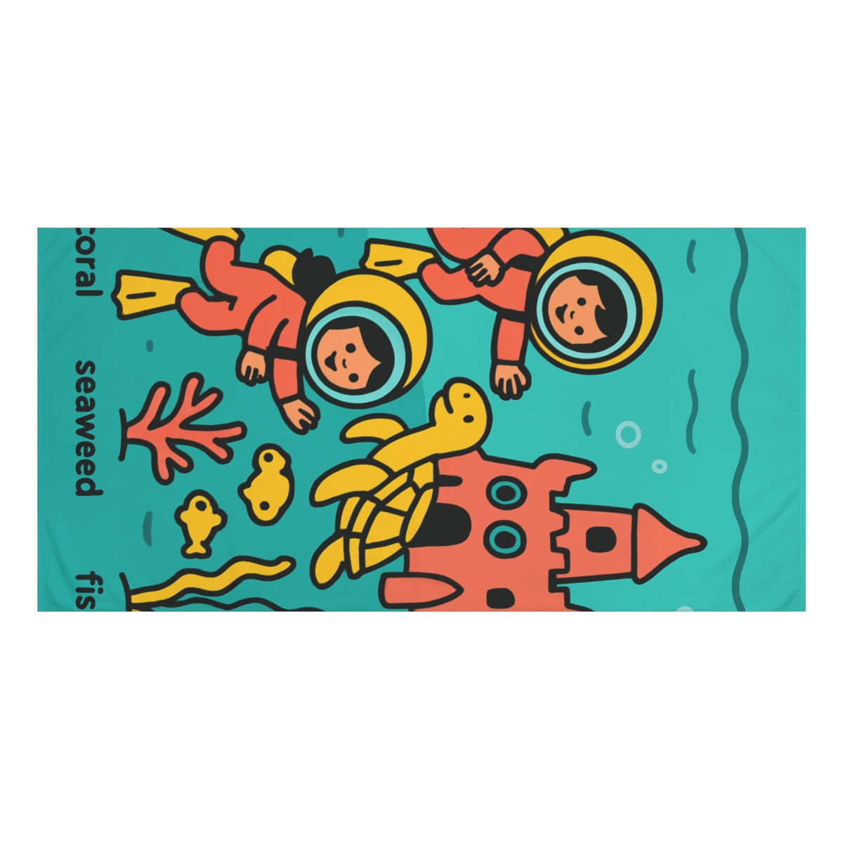 Coral Castle Of The Bubble Astronauts personalized bath towels