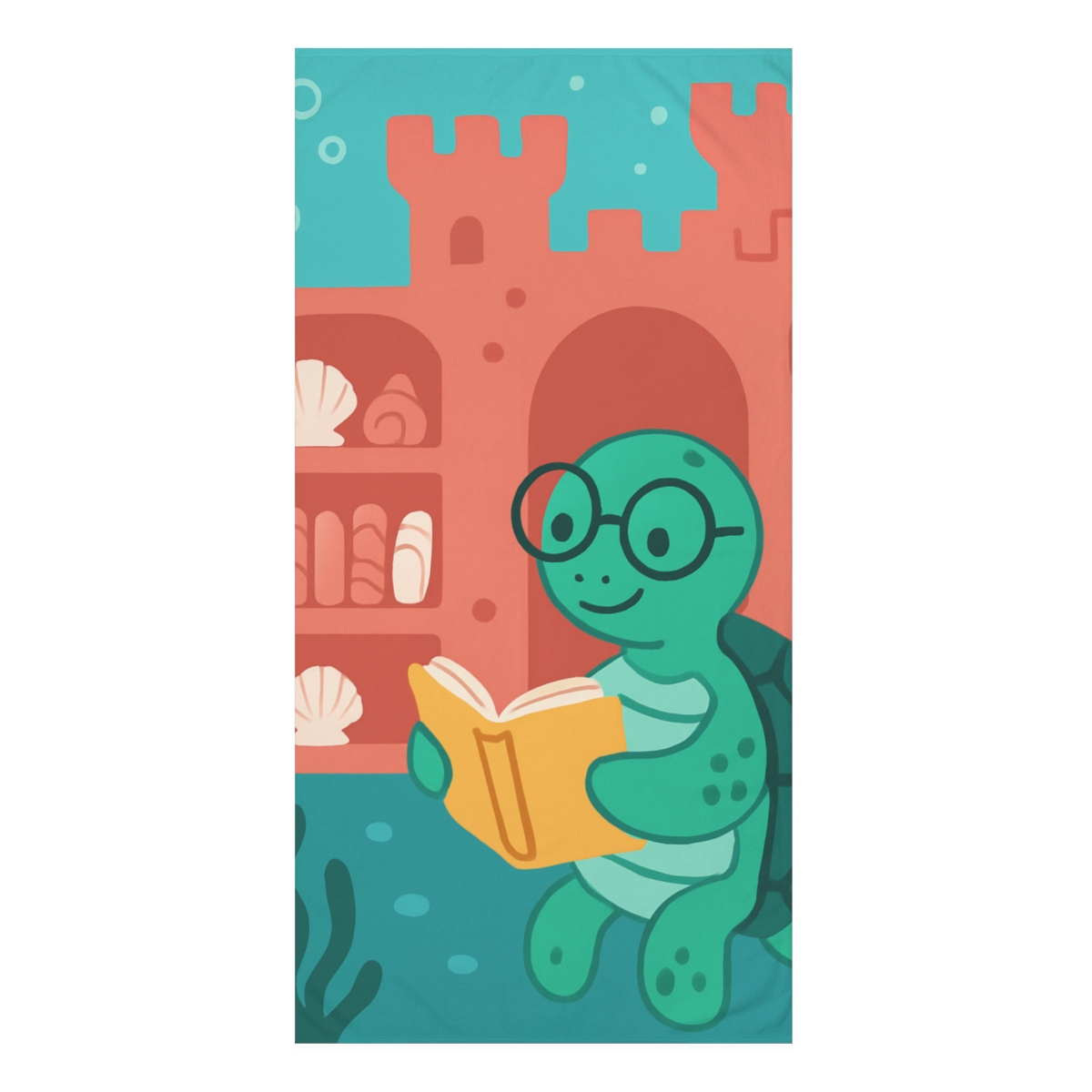 Coral Castle Sea Turtle Librarian personalized bath towels