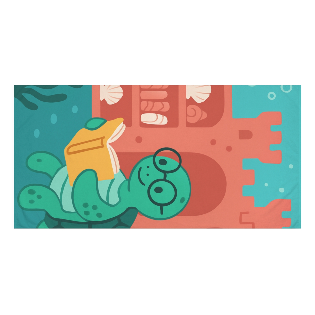 Coral Castle Sea Turtle Librarian personalized bath towels