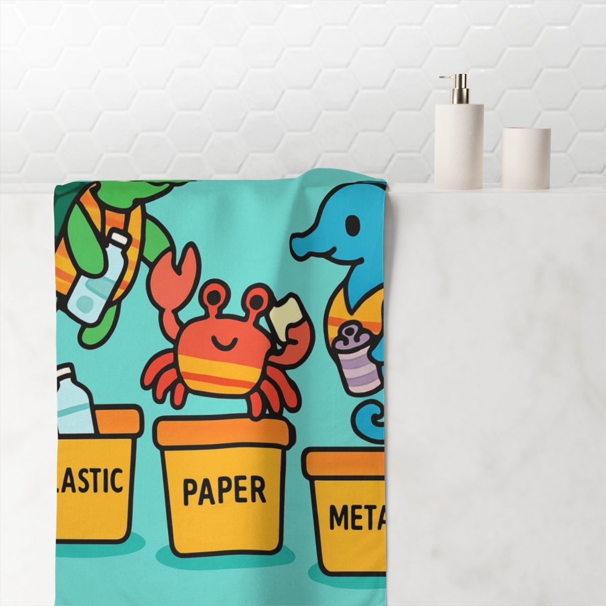 Coral City Cleanup Crew comfortable face towels