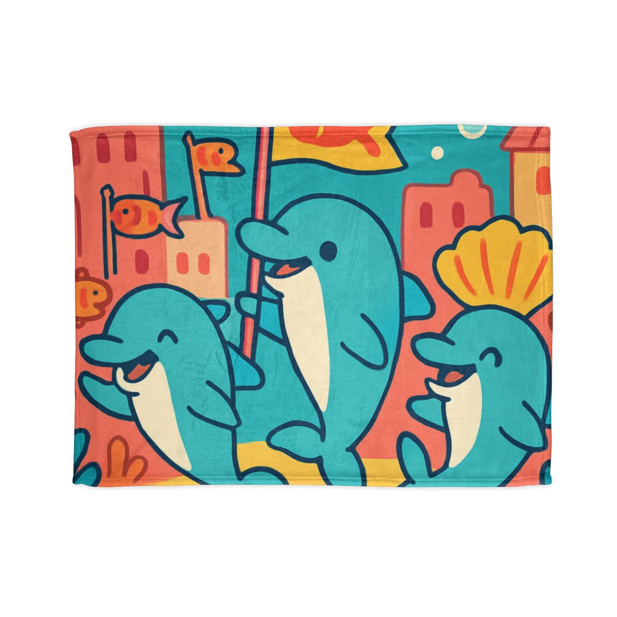 Coral City Dolphin Parade unique gift blankets