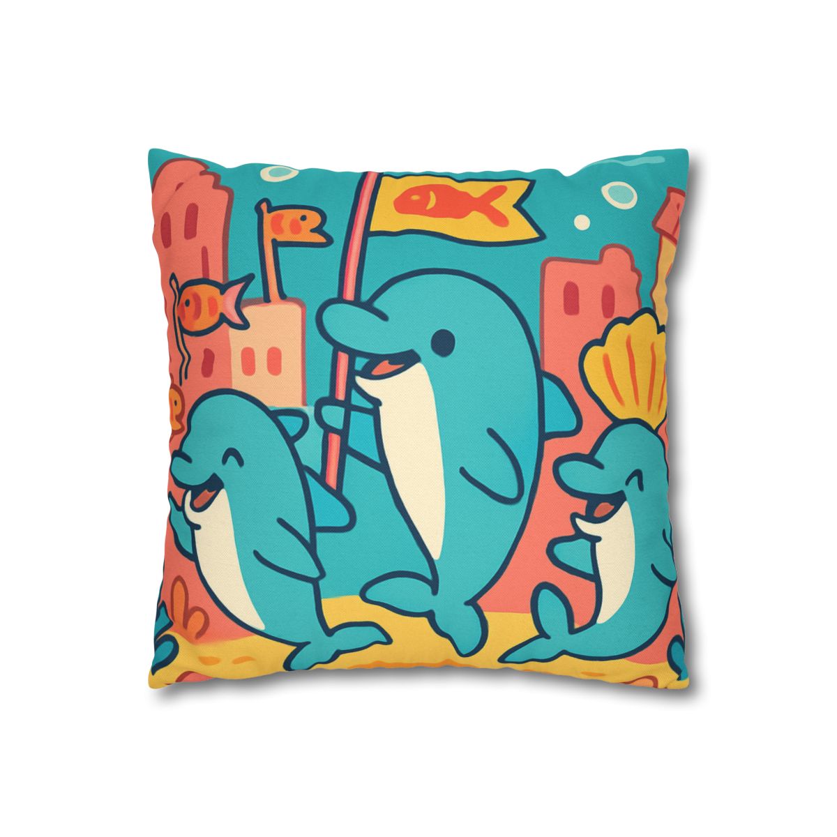 Coral City Dolphin Parade unique gift pillow cases