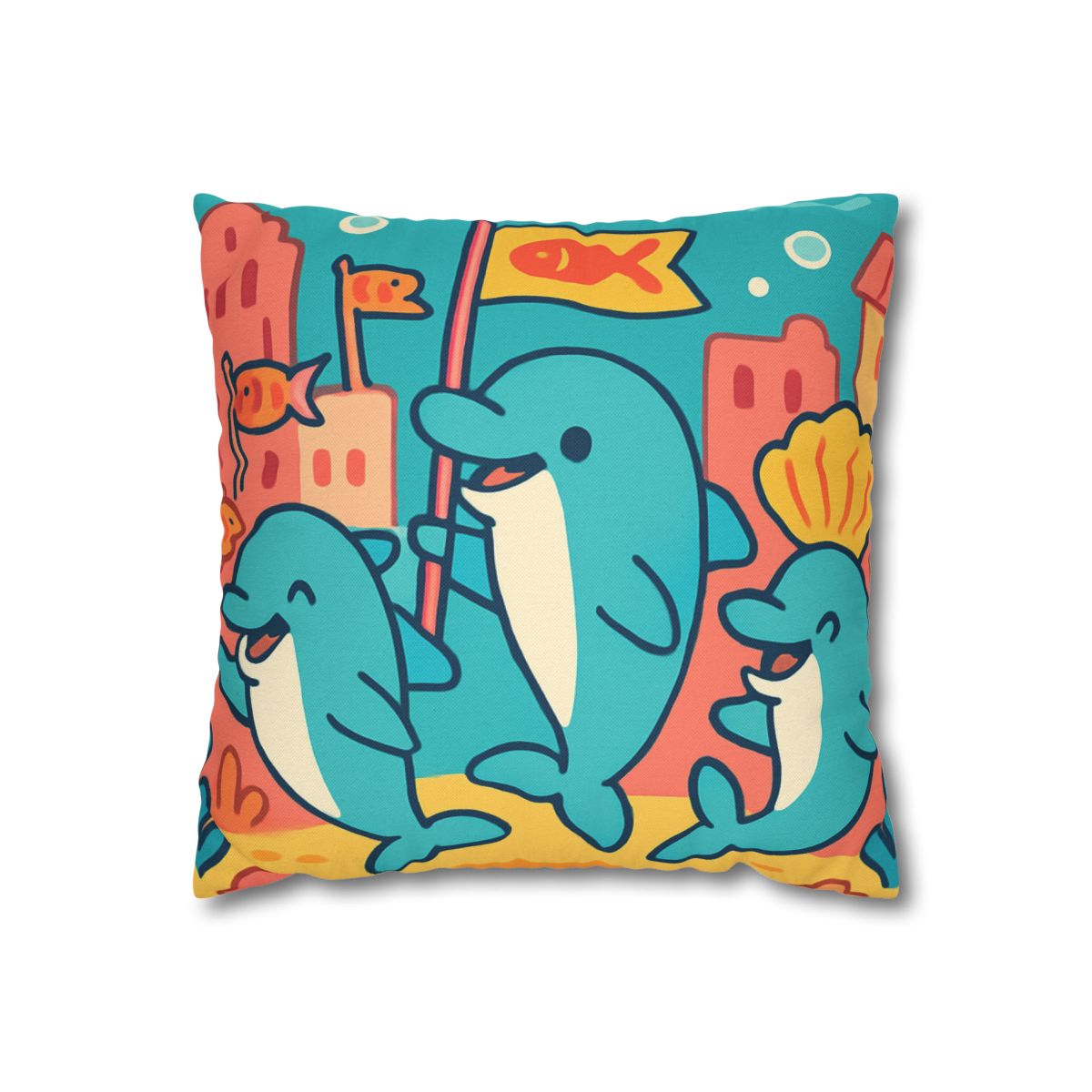Coral City Dolphin Parade unique gift pillow cases