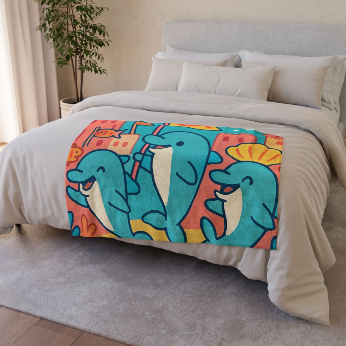 Coral City Dolphin Parade unique gift blankets