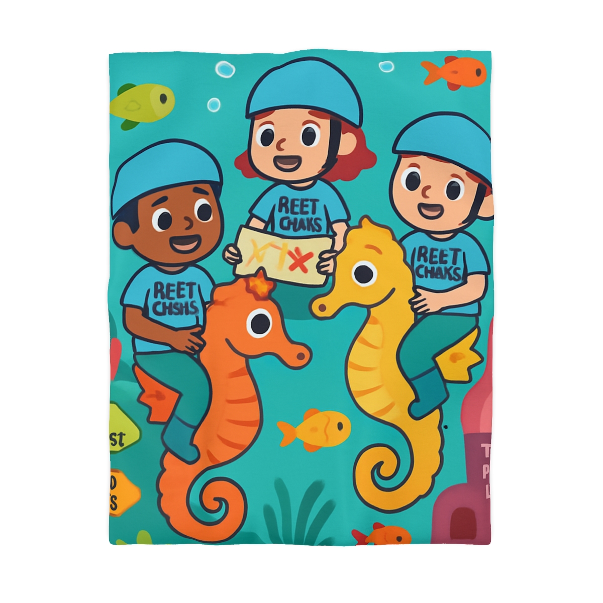 Coral City Map Of The Friendly Reef Rangers designer printed duvets