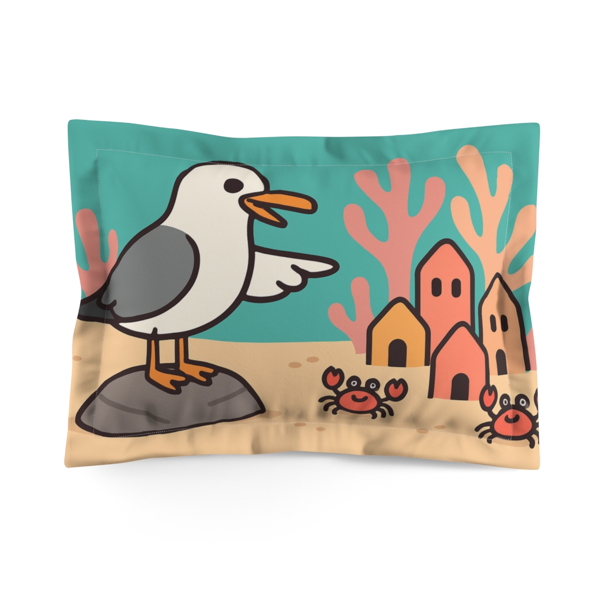 Coral City Seagull unique shape pillows