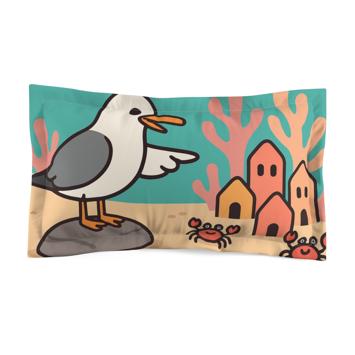 Coral City Seagull unique shape pillows