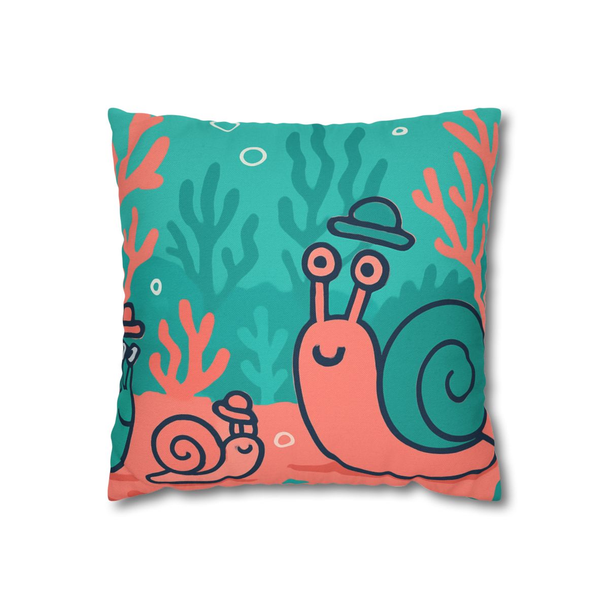 Coral City Snail Parade custom pillow cases