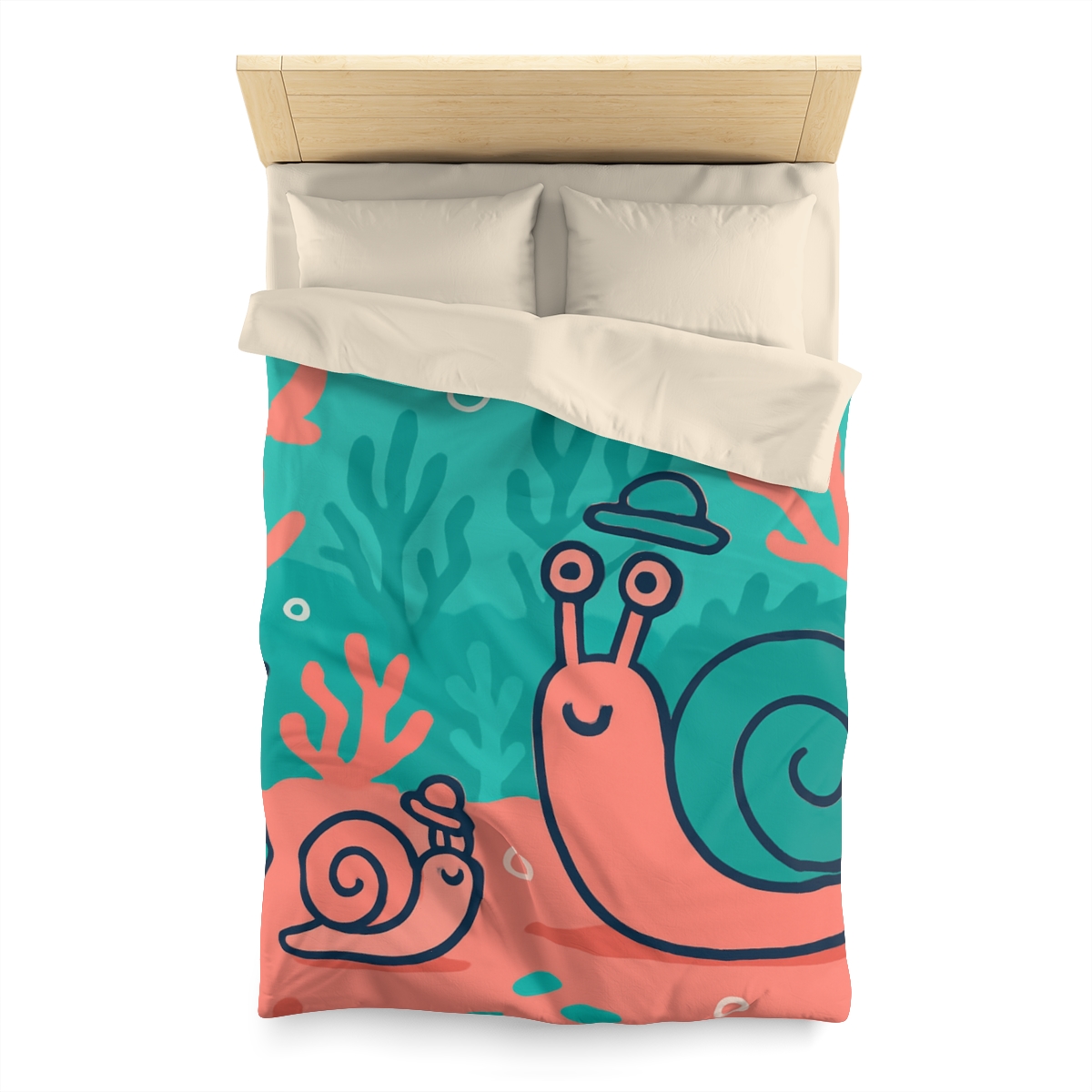Coral City Snail Parade trendy bedroom duvets