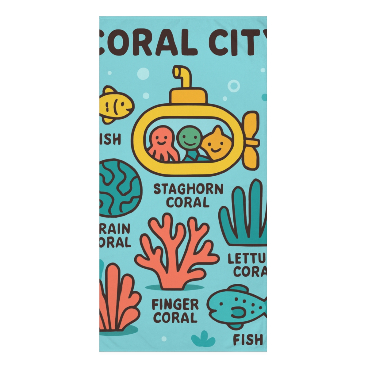 Coral City Submarine Tour unique gift towels