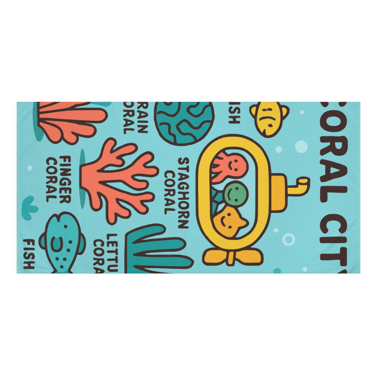 Coral City Submarine Tour unique gift towels