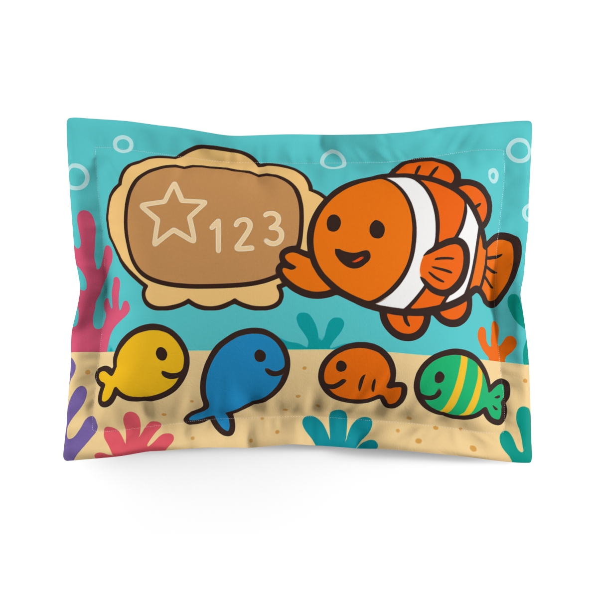 Coral Classroom Fish stylish throw pillows