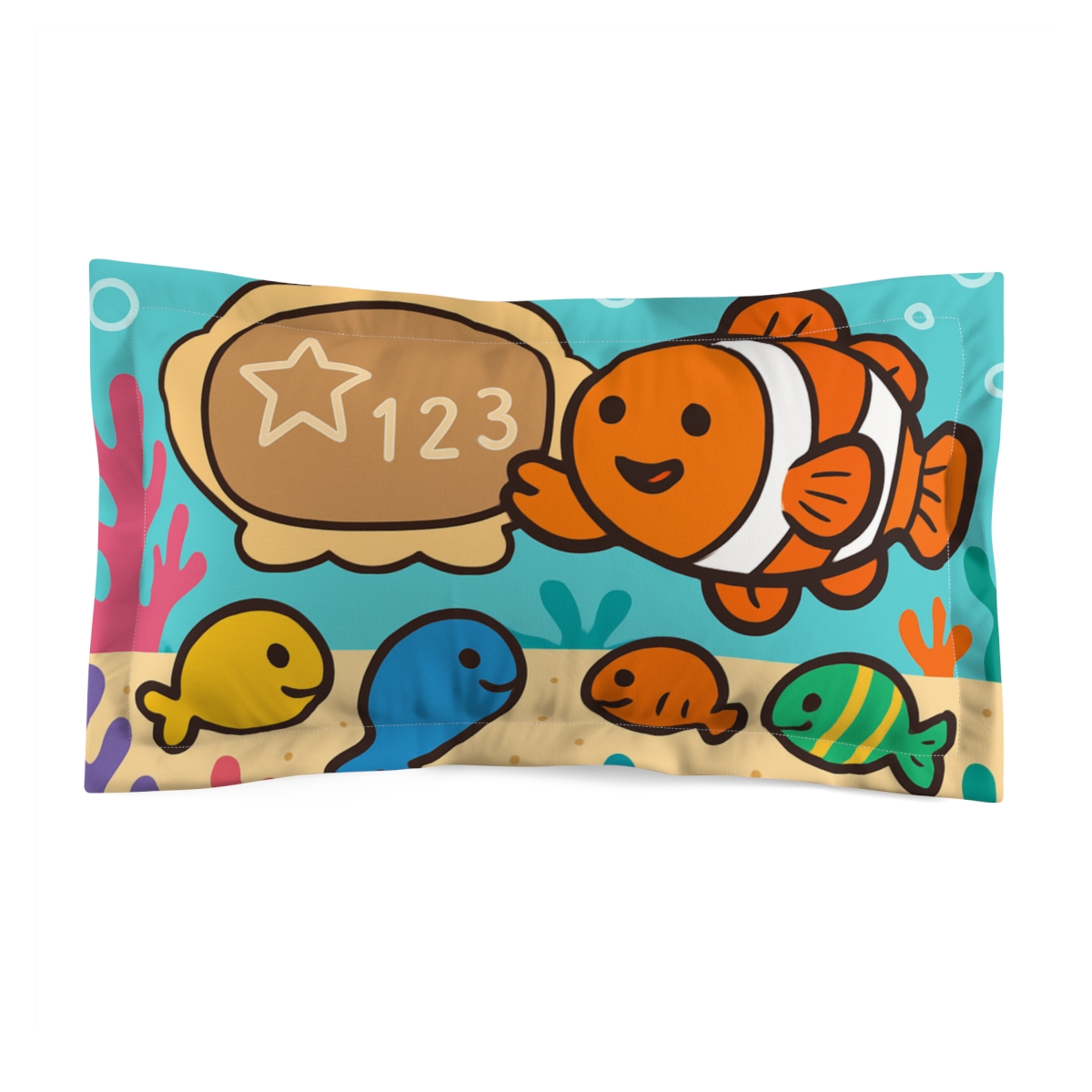 Coral Classroom Fish stylish throw pillows