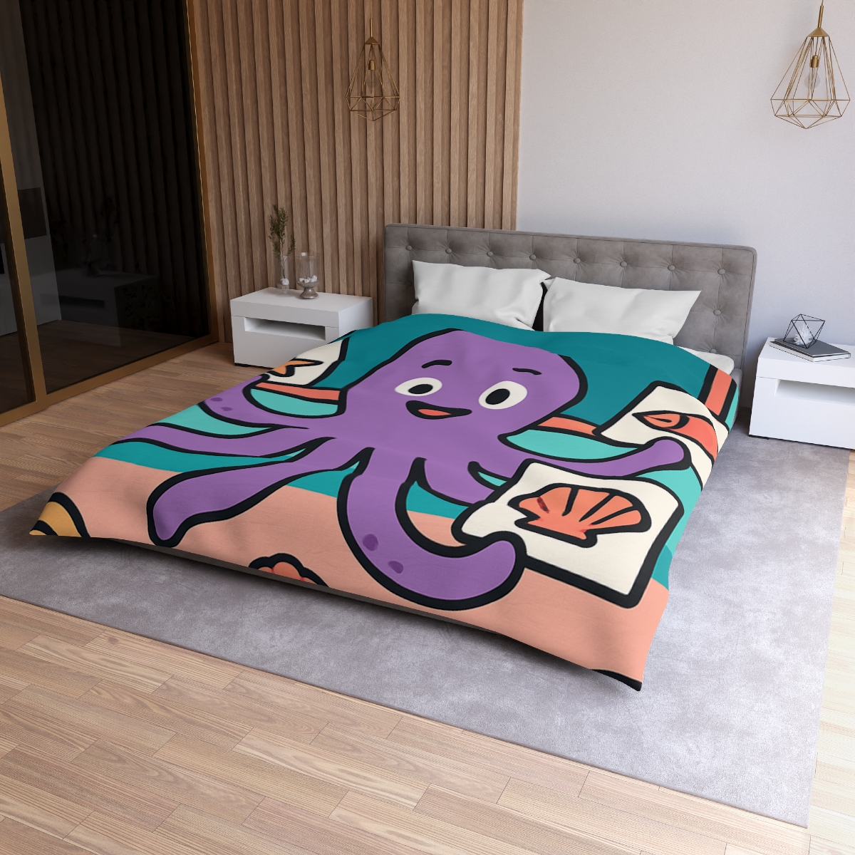 Coral Classroom Octopus soft comforter duvets