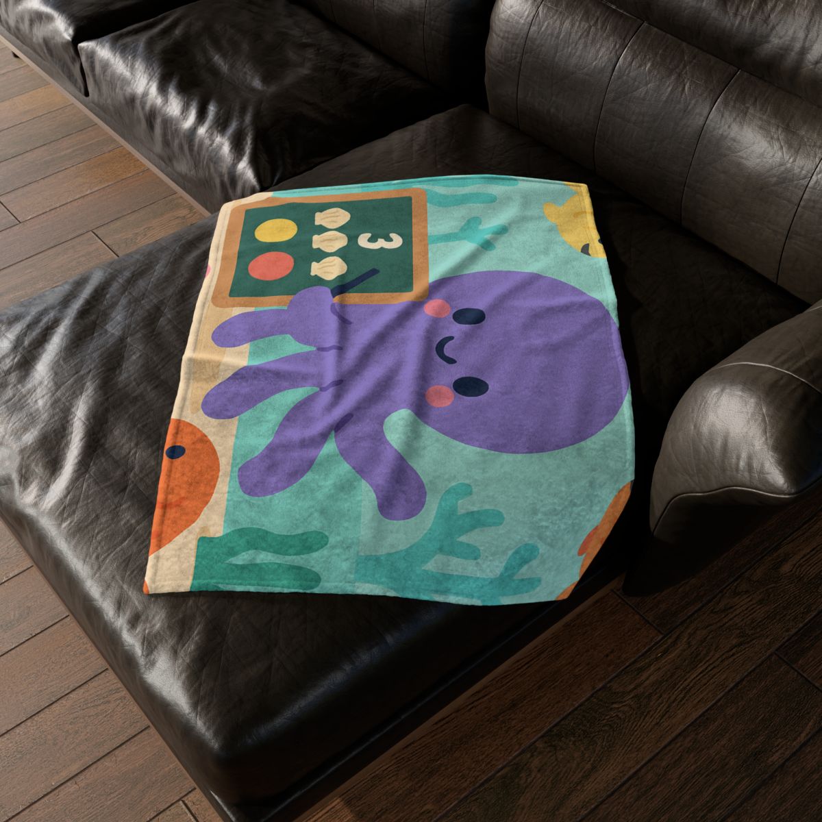 Coral Classroom Octopus decorative home blankets