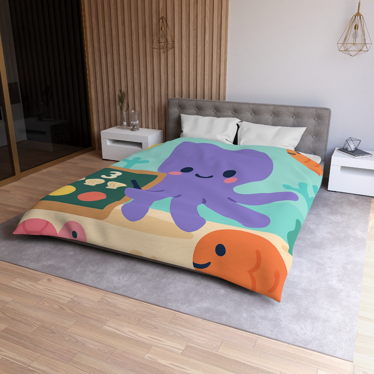 Coral Classroom Octopus duvets for gifts