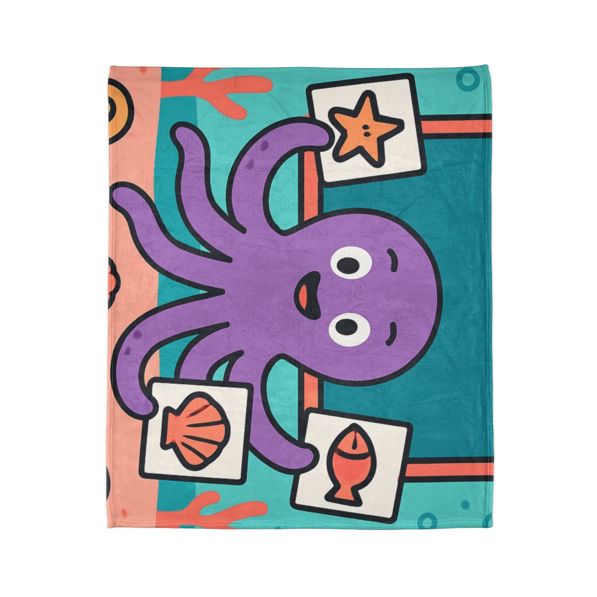 Coral Classroom Octopus trendy patterned blankets