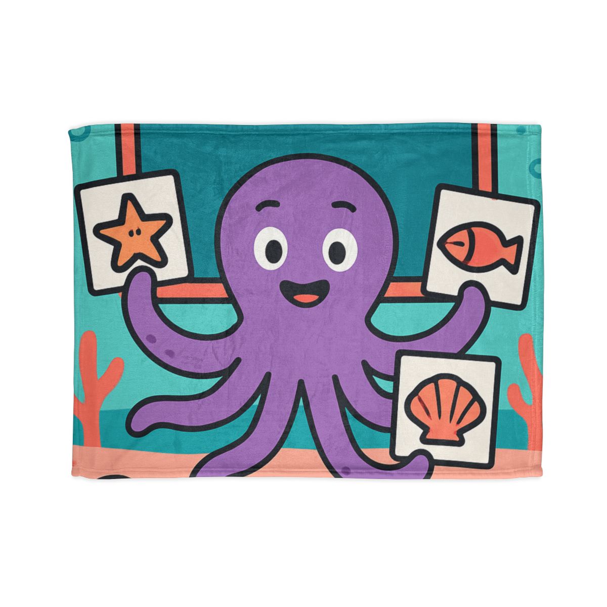 Coral Classroom Octopus trendy patterned blankets