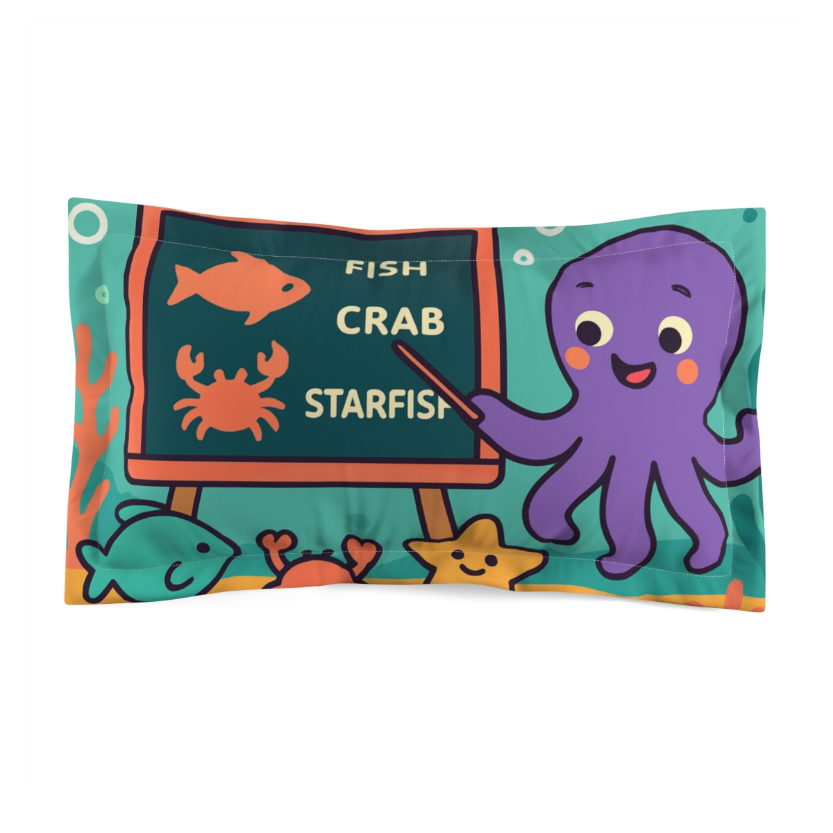 Coral Classroom Octopus personalized decorative pillows