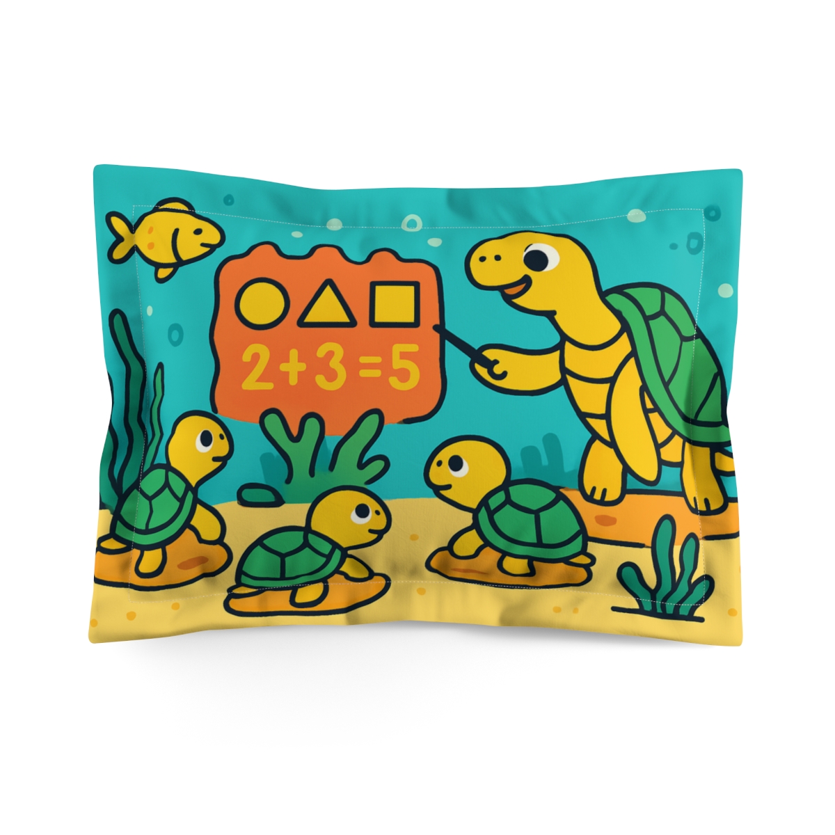 Coral Classroom Of The Baby Turtles unique shape pillows