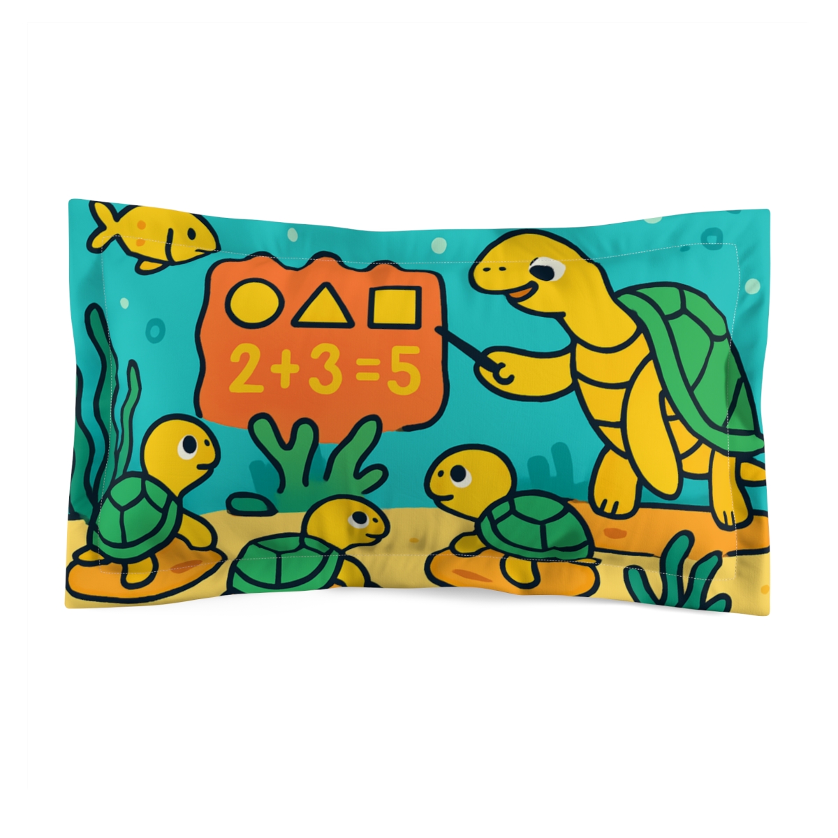 Coral Classroom Of The Baby Turtles unique shape pillows