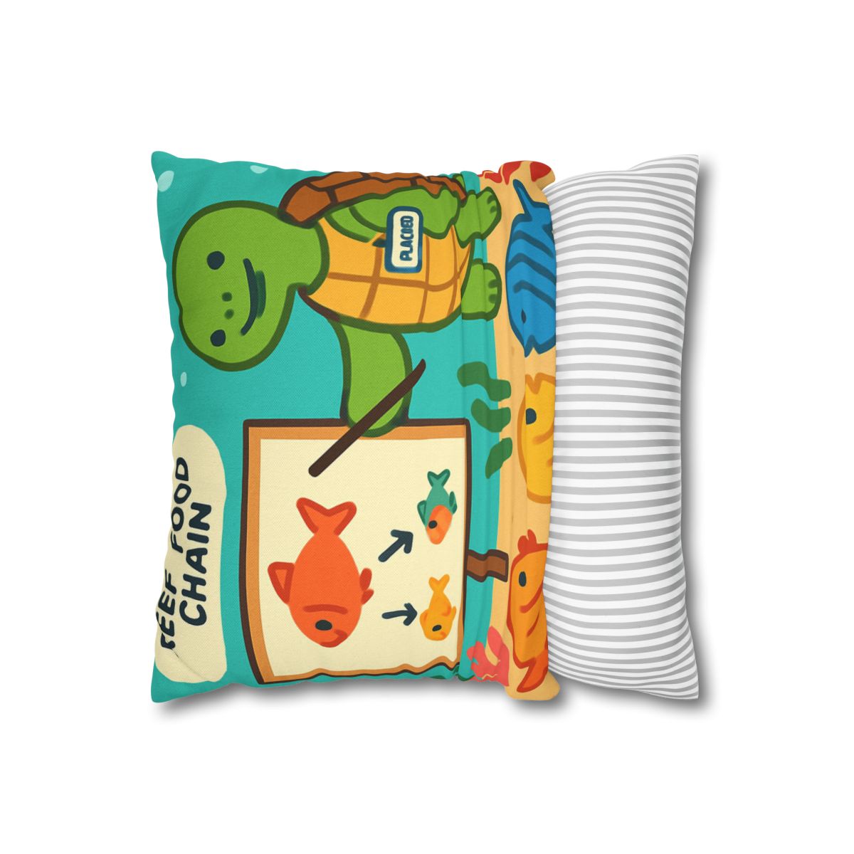 Coral Classroom Sea Turtle Guide trendy patterned pillow cases