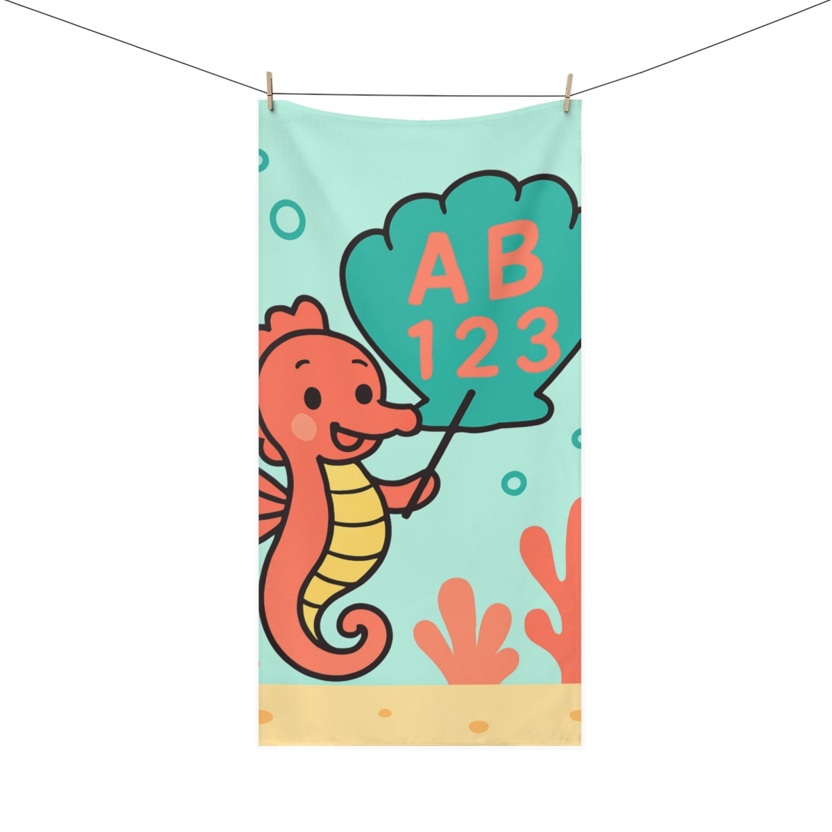 Coral Classroom Seahorse decorative home towels