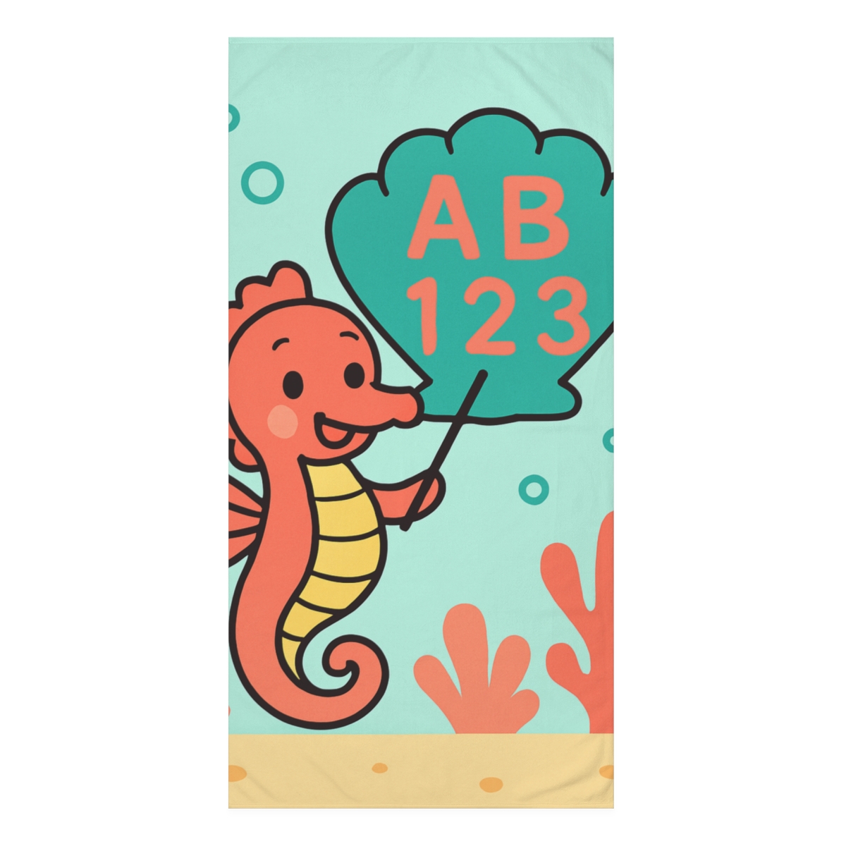 Coral Classroom Seahorse decorative home towels