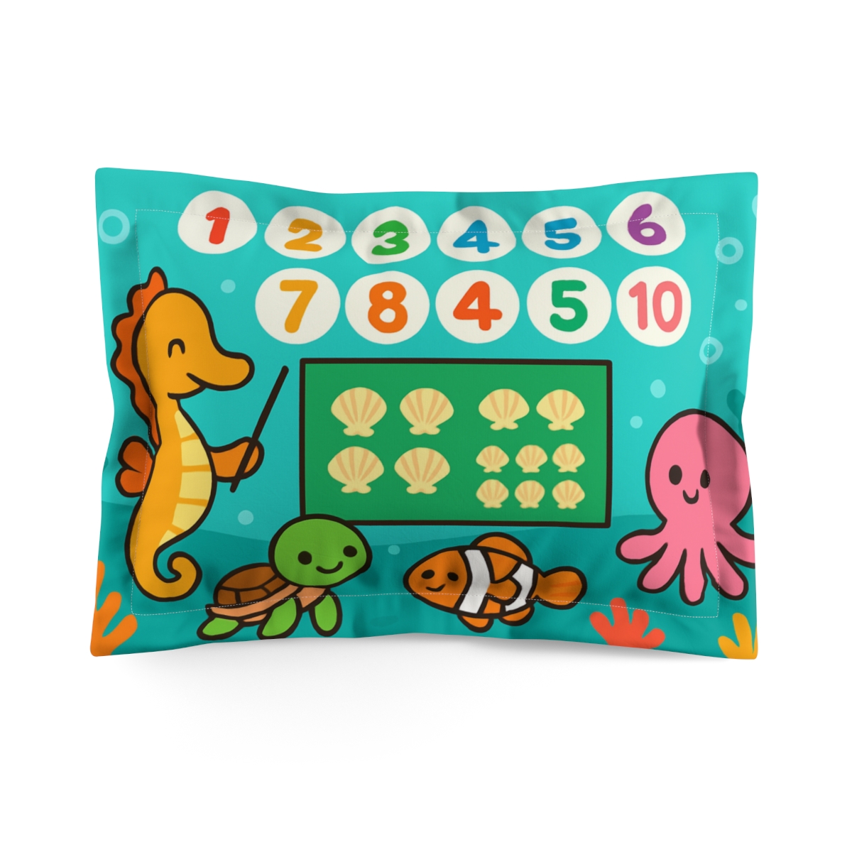 Coral Classroom The Seahorse Math Parade unique shape pillows