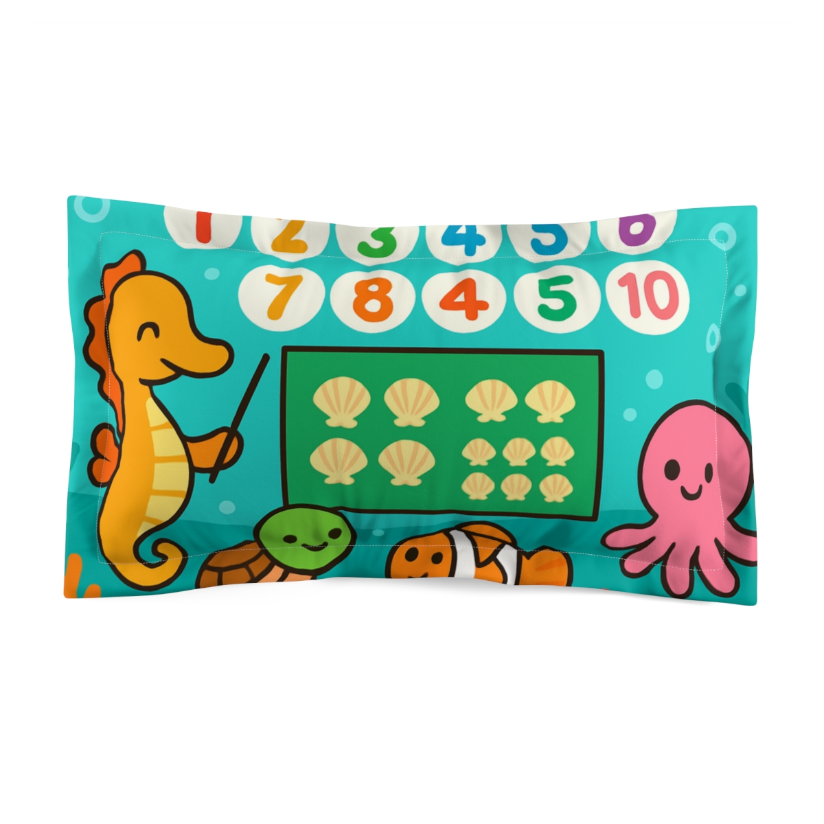 Coral Classroom The Seahorse Math Parade unique shape pillows