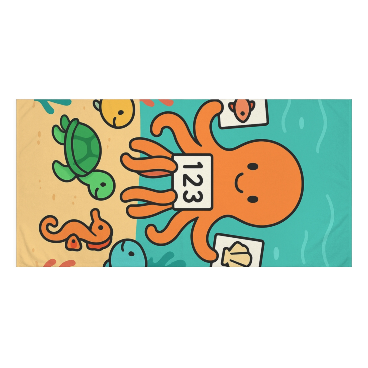 Coral Classroom Under The Sea personalized bath towels