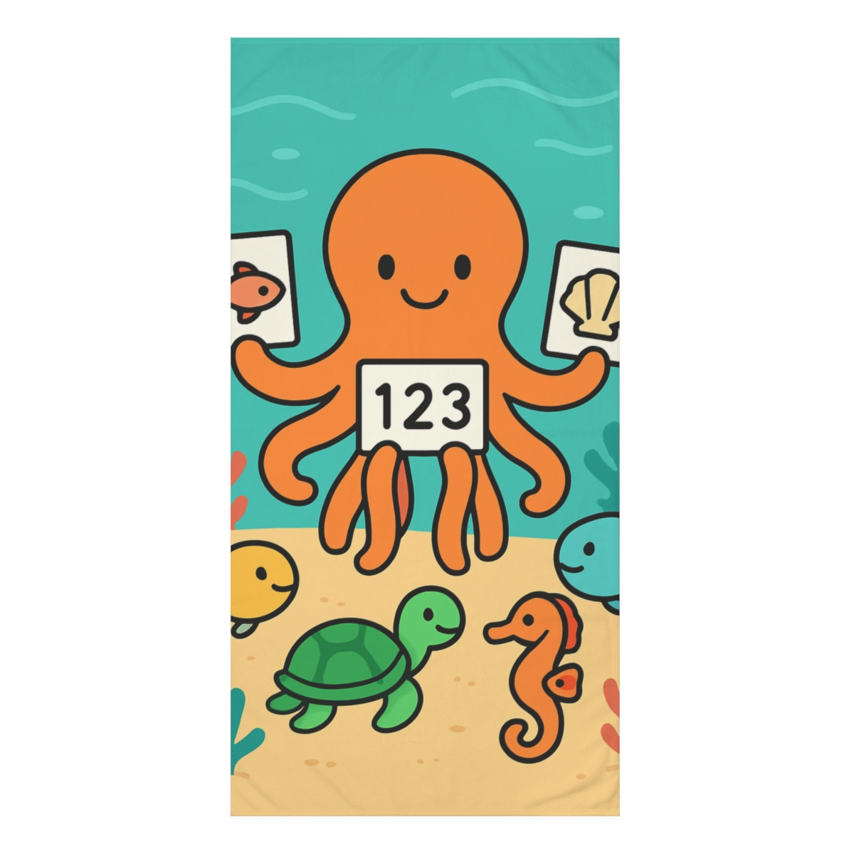 Coral Classroom Under The Sea personalized bath towels