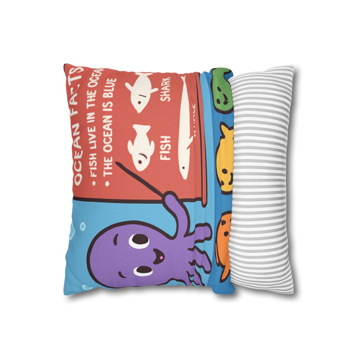Coral Classroom With Professor Octopus soft cotton pillow cases