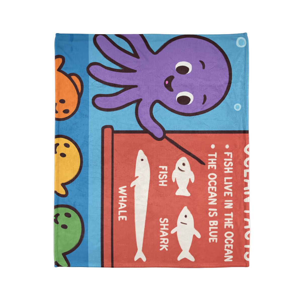 Coral Classroom With Professor Octopus decorative home blankets