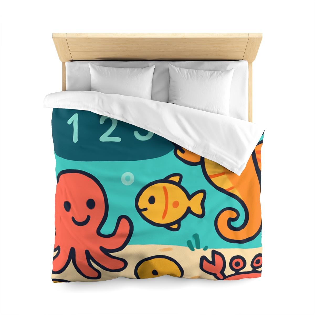 Coral Classroom With The Seahorse Teacher unique patterned duvets