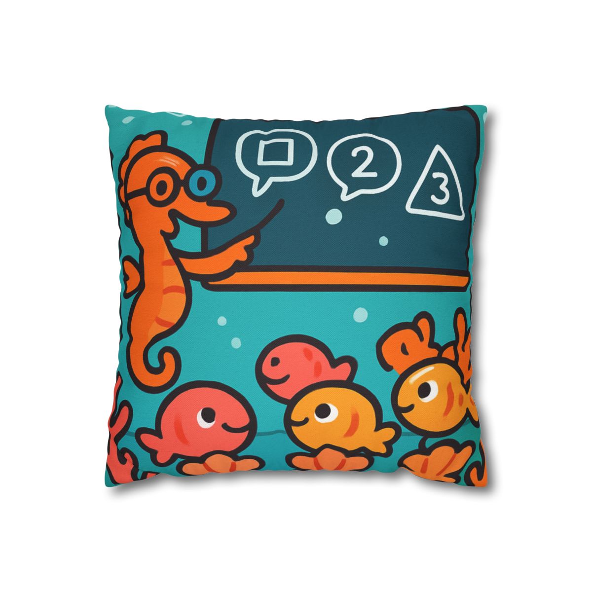 Coral Classroom With The Seahorse Teacher soft cotton pillow cases