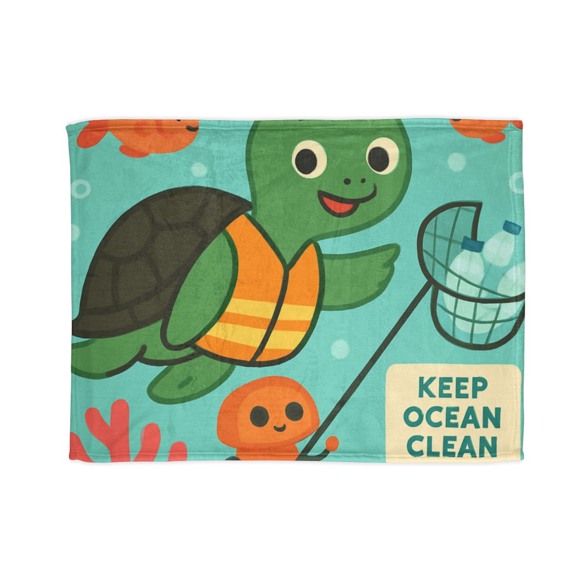 Coral Cleanup Turtle Patrol trendy patterned blankets