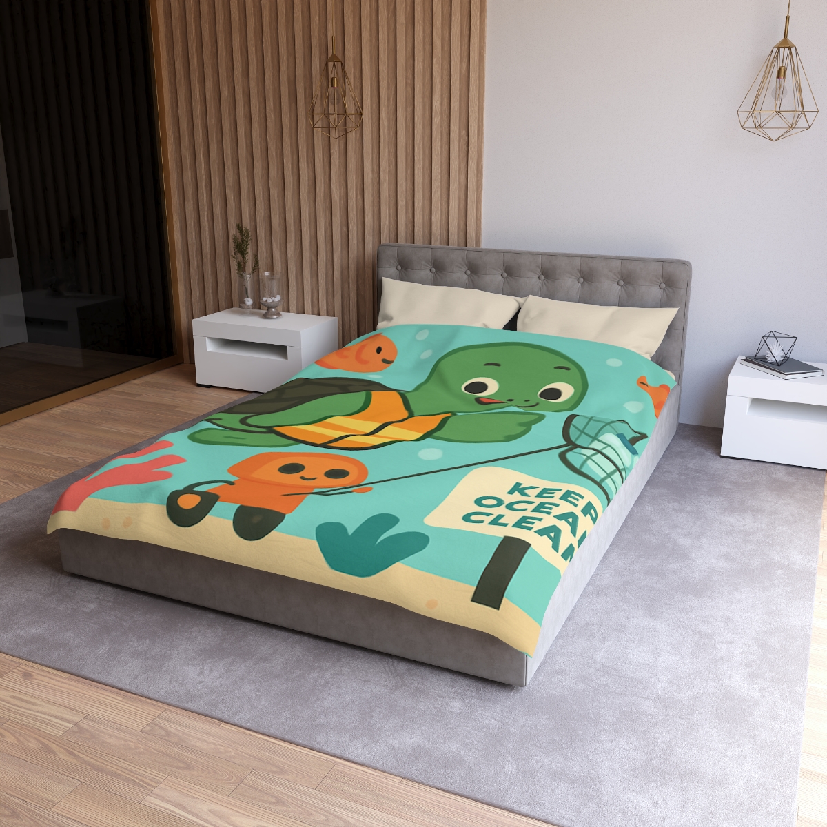 Coral Cleanup Turtle Patrol soft comforter duvets