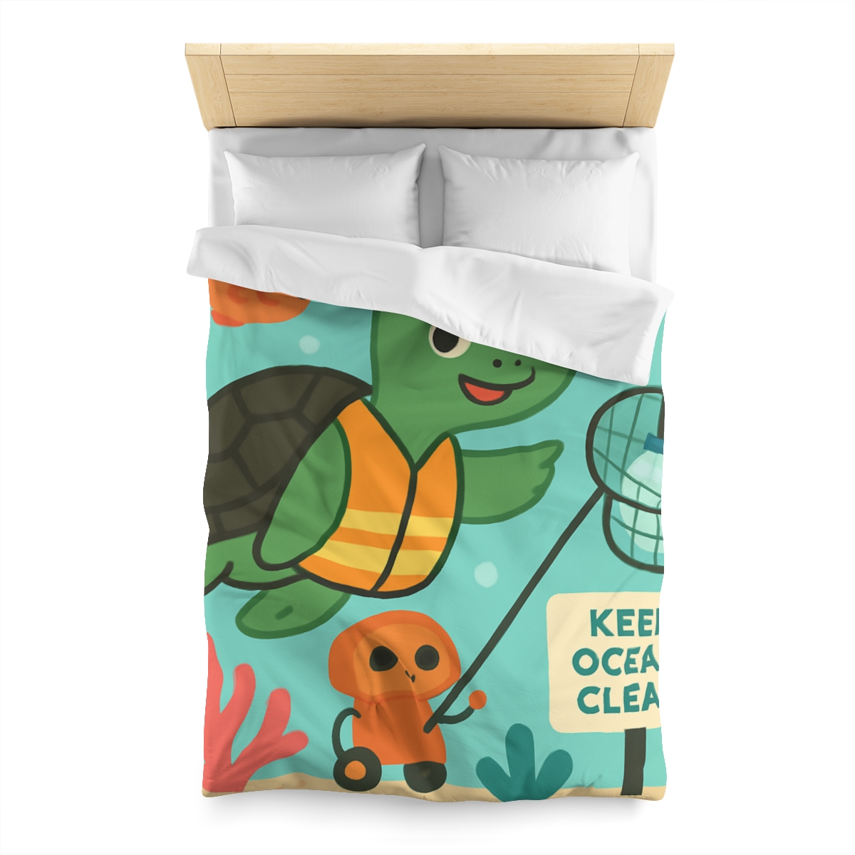 Coral Cleanup Turtle Patrol soft comforter duvets