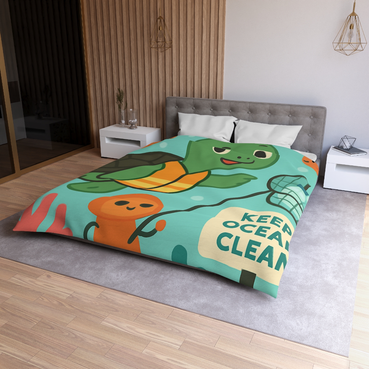 Coral Cleanup Turtle Patrol soft comforter duvets